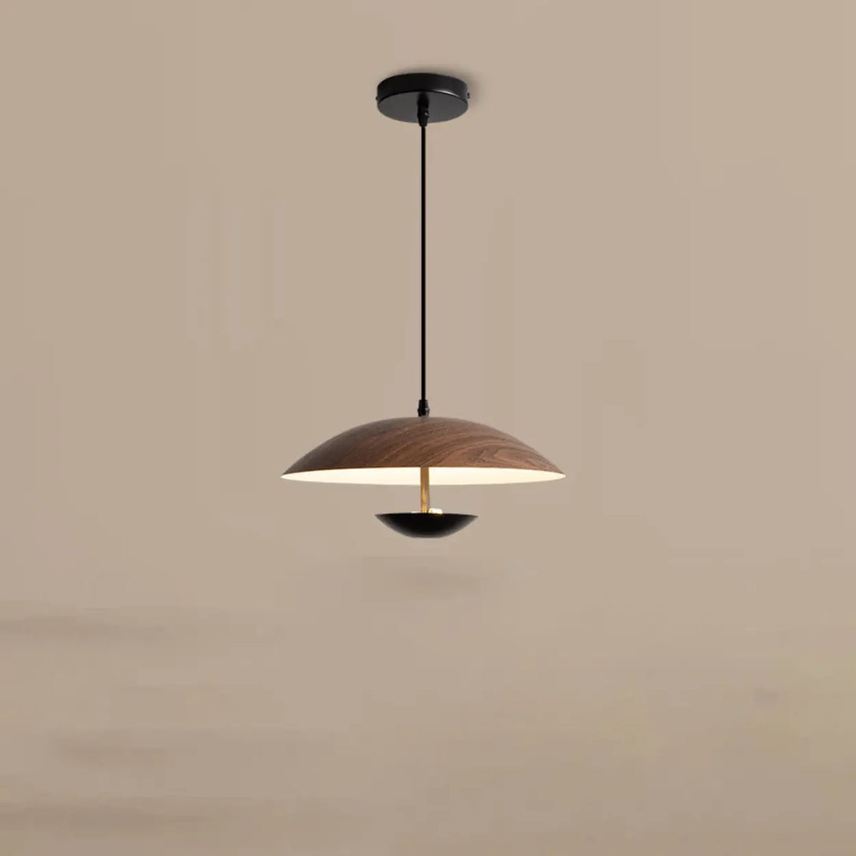 Modern Led String Pendant Light Wood and Black Image - 9