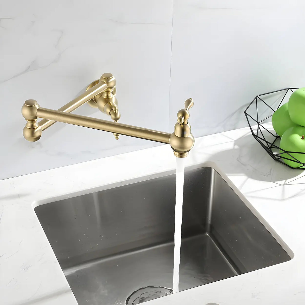 Modern Lever Handles Wall Mount Pot Filler Faucets Image - 19