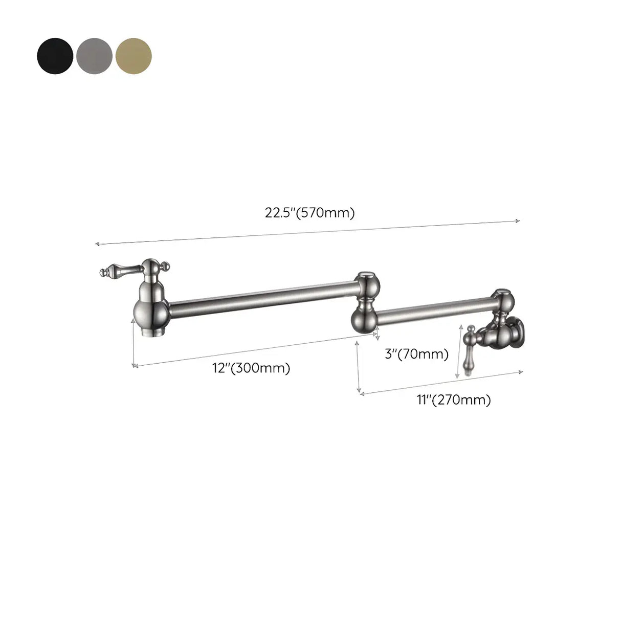 Modern Lever Handles Wall Mount Pot Filler Faucets