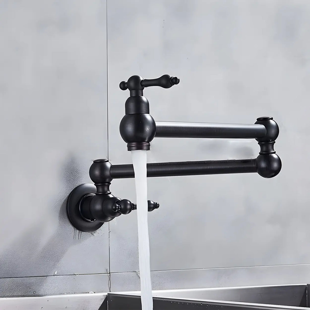 Modern Lever Handles Wall Mount Pot Filler Faucets Image - 3