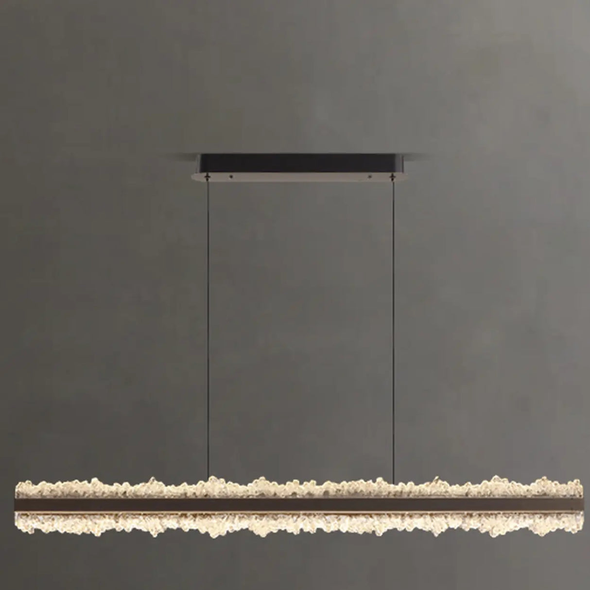 Modern Linear Crystal Chandelier for Dining Room Decor Image - 2