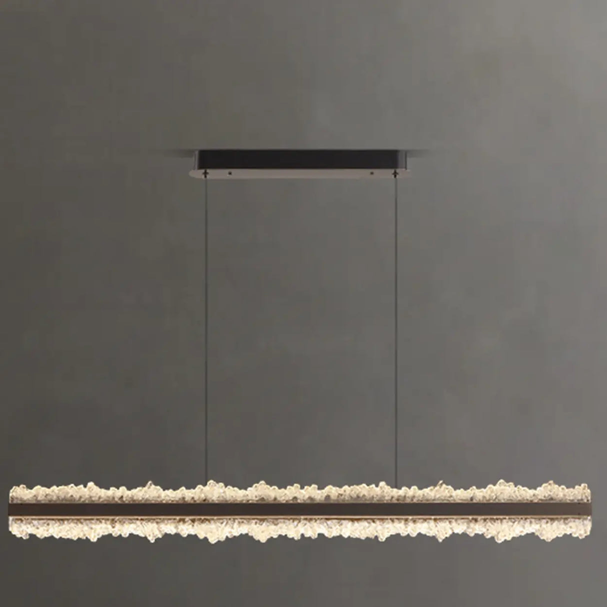 Modern Linear Crystal Chandelier for Dining Room Decor Image - 3