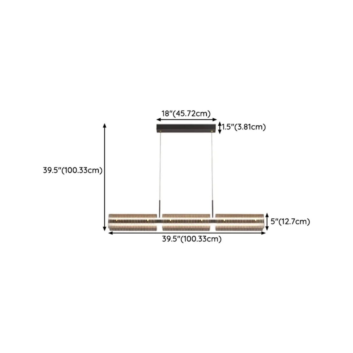 Modern Linear Glass Adjustable Island Pendant Light