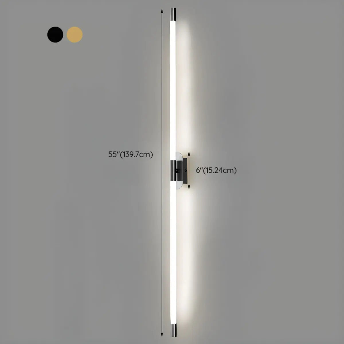 Minimalist Gold Linear LED Metal Wall Light Fixture Image - 24