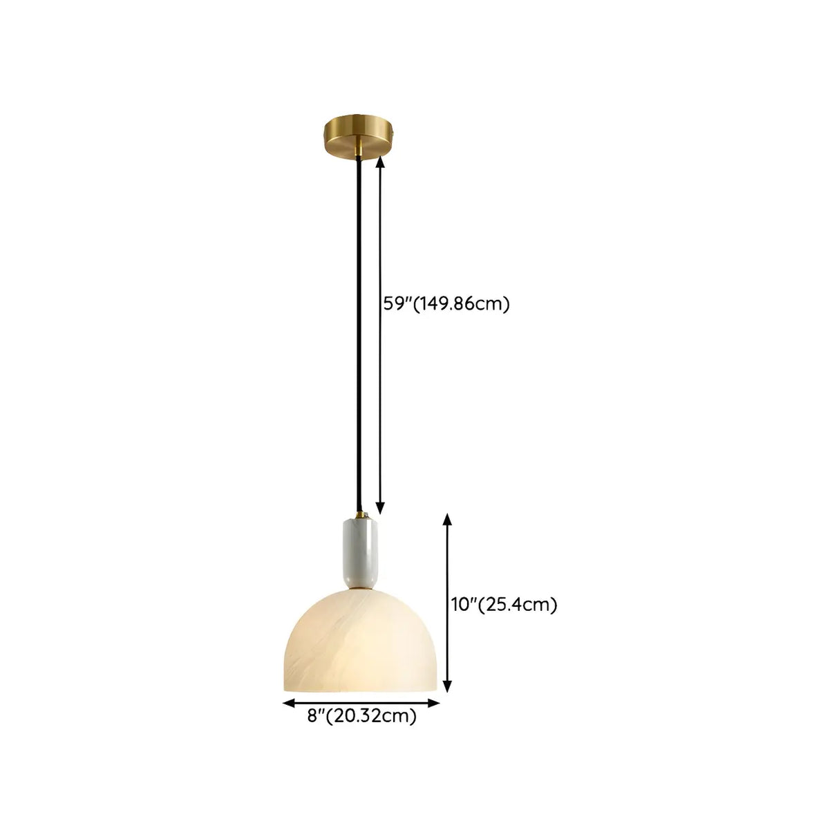 Modern Living Room Dome White Glass Pendant Light