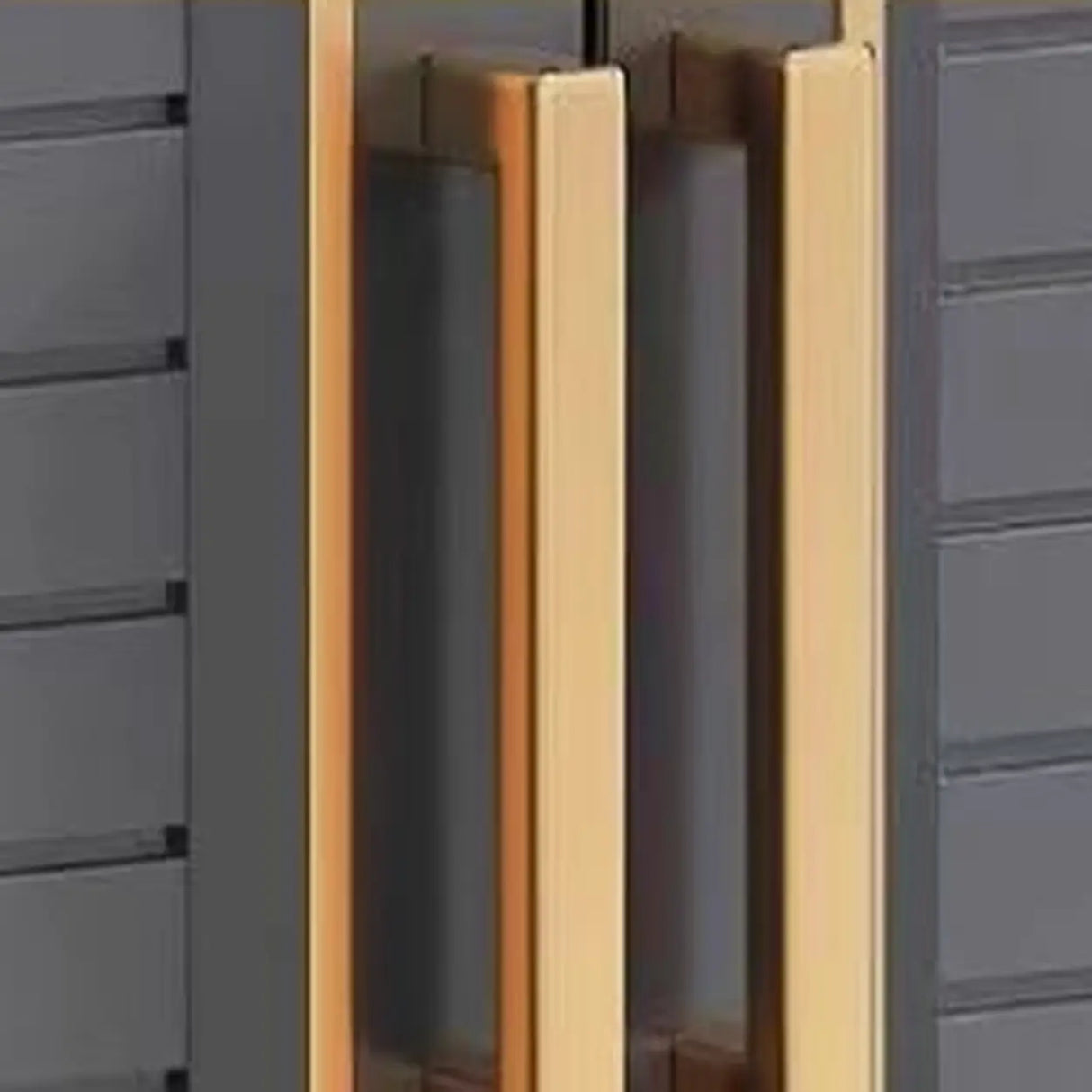 Modern Louver Wooden Entryway Gray Spacious Shoe Cabinet Image - 12