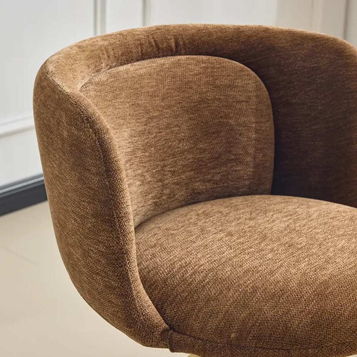 Modern Low Back Fabric Swivel Upholstered Dining Chairs Set of 2 Image - 5