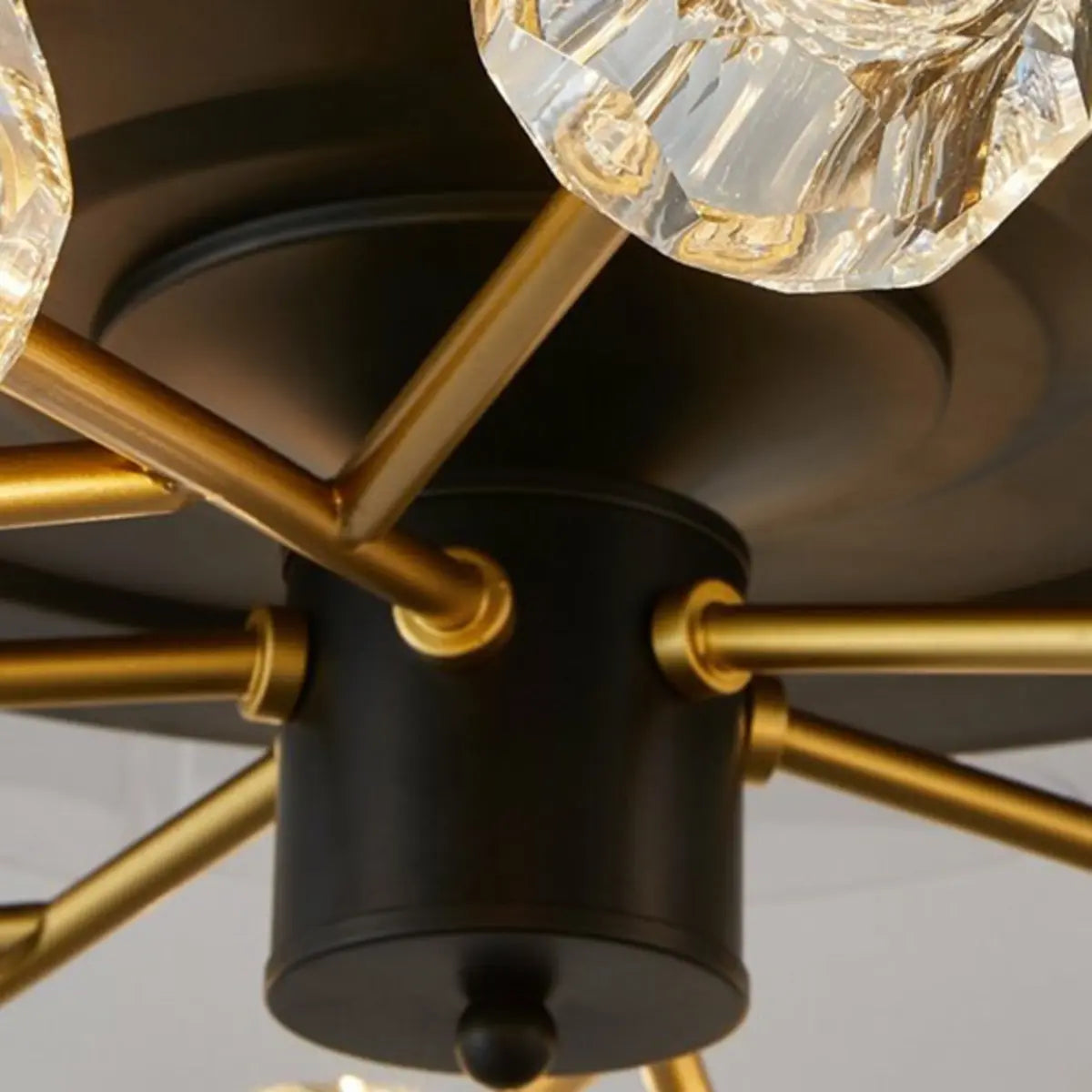 Modern Luxury Crystal Sputnik Chandelier Fan with Light Image - 16