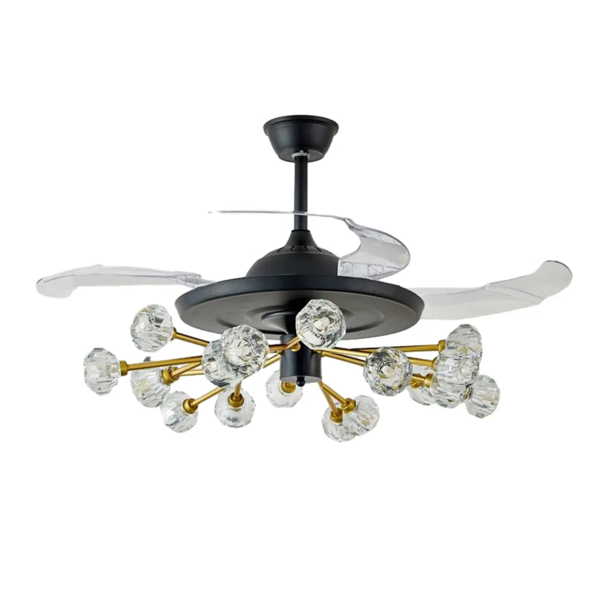 Modern Luxury Crystal Sputnik Chandelier Fan with Light Image - 7