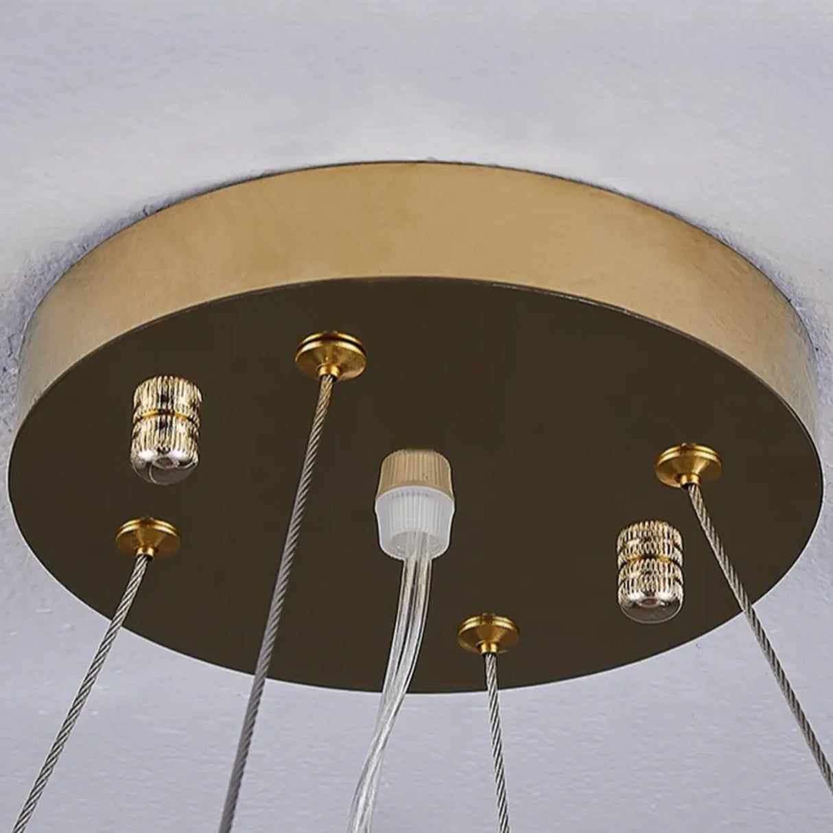 Modern Luxury Round Crystal Gold Hanging Chandelier Image - 14