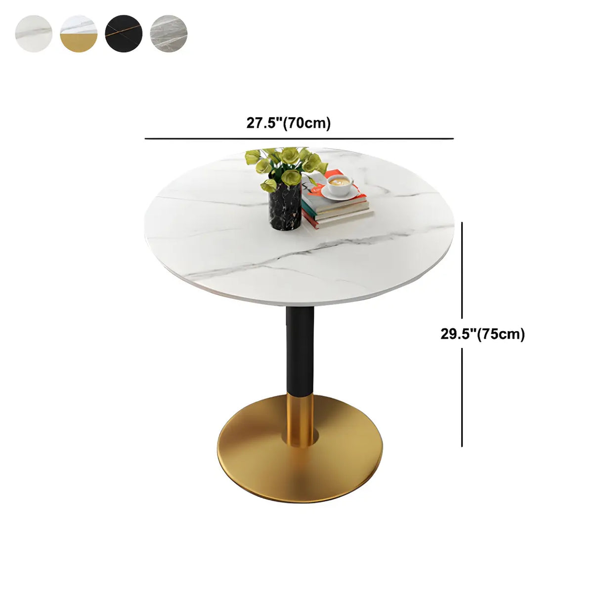 Modern Luxury Round Scratch Resistant Stone Dining Table Image - 16
