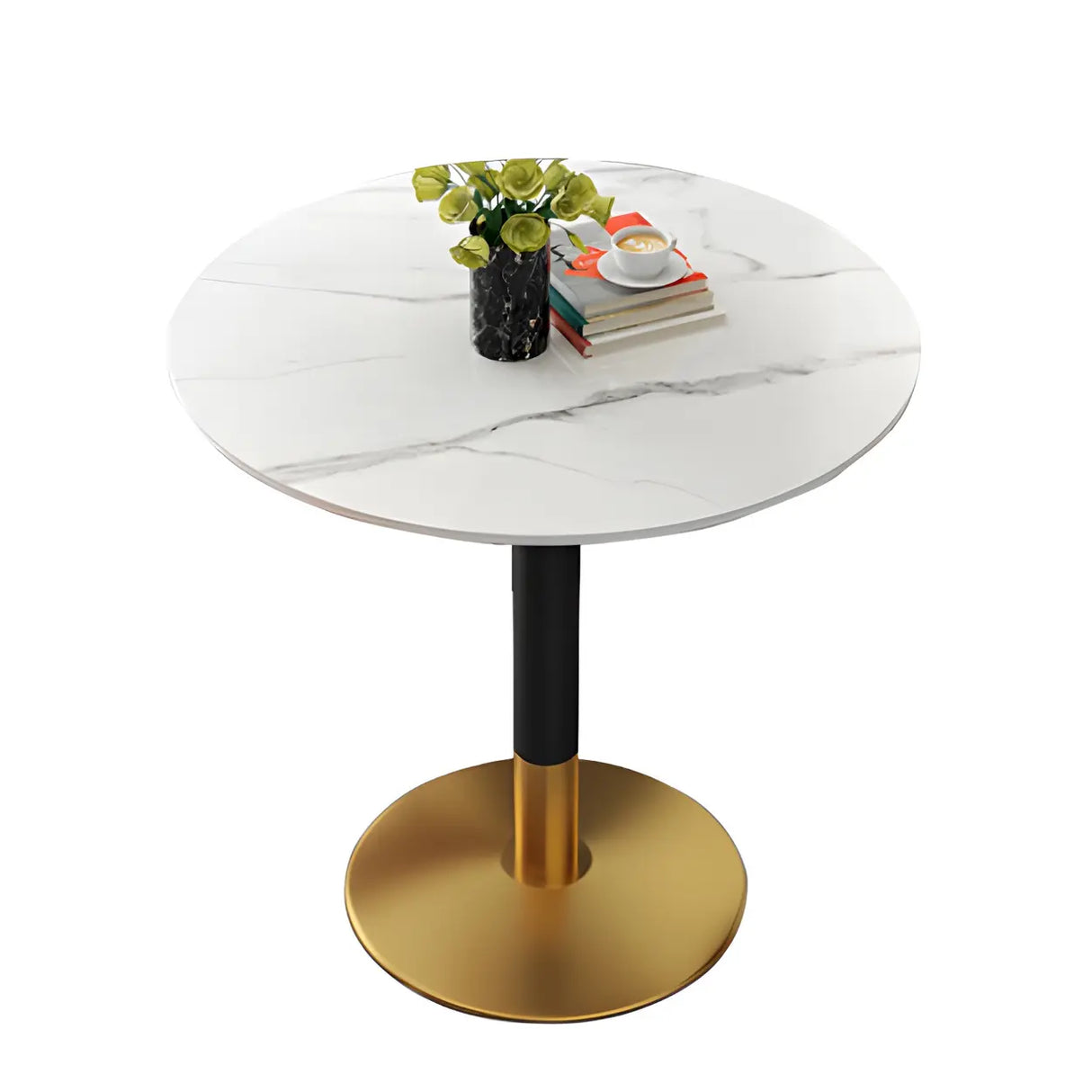 Modern Luxury Round Scratch Resistant Stone Dining Table Image - 5