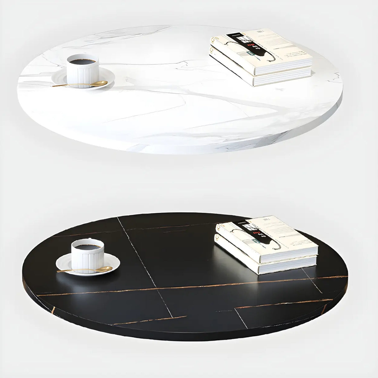 Modern Luxury Round Scratch Resistant Stone Dining Table Image - 6