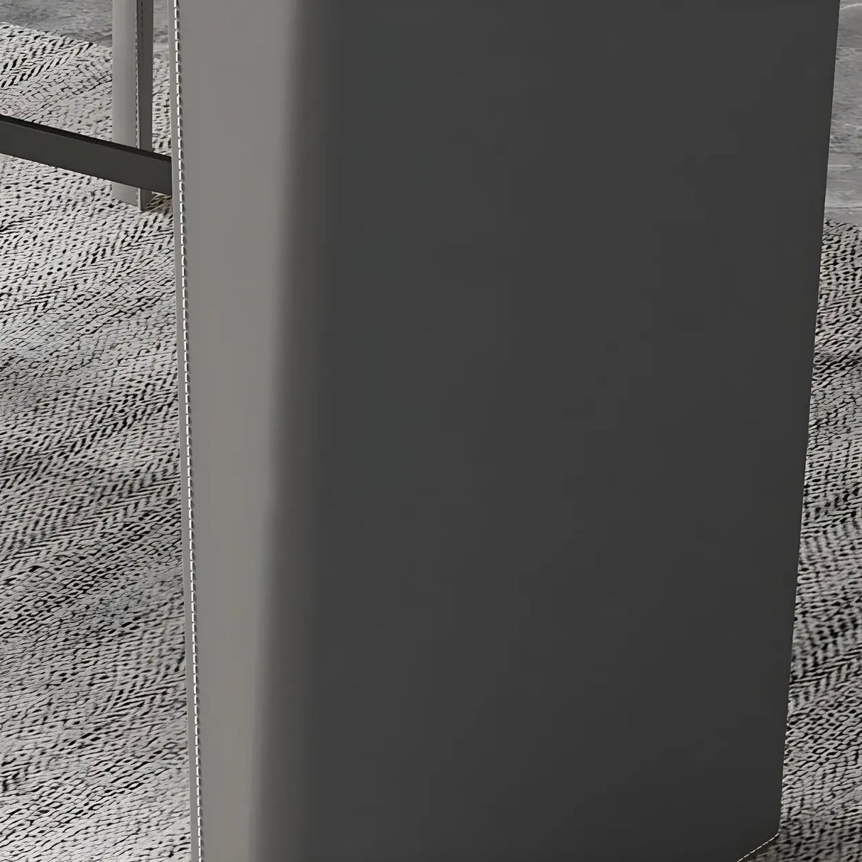 Modern Marble Counter Height Bar Table with Sleek Grey Base Image - 7