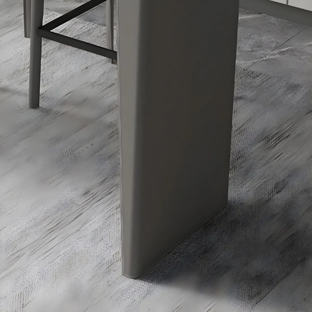 Modern Marble Counter Height Bar Table with Sleek Grey Base Image - 8