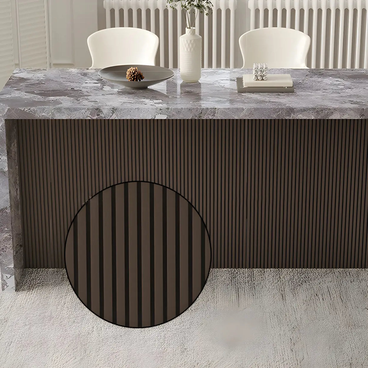 Modern Marble Kitchen Island Counter Height Bar Stool Image - 7