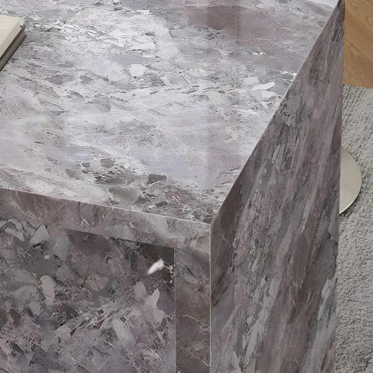 Modern Marble Kitchen Island Counter Height Bar Stool Image - 8