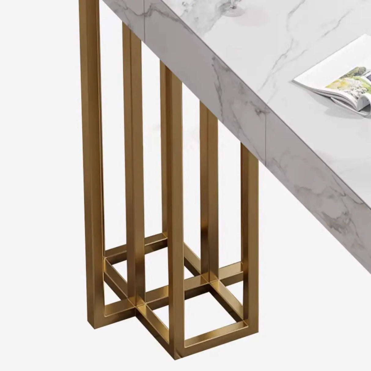 Modern Marble L-Shaped Bar Table with Drawers Image - 10