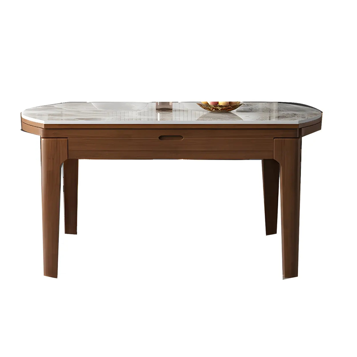 Modern Marble Rectangular Dining Table Extendable Gray Image - 6