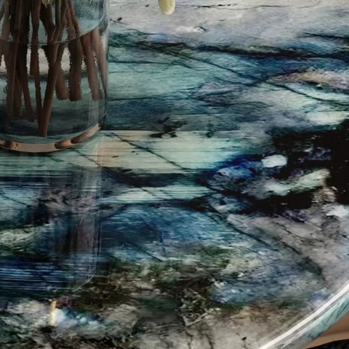 Modern Marble-Top C Table Side Table with Metal Base Image - 8