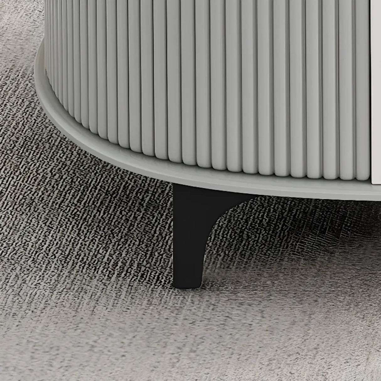 Modern Marble Top Oval TV Stand with Storage Drawers Image - 6