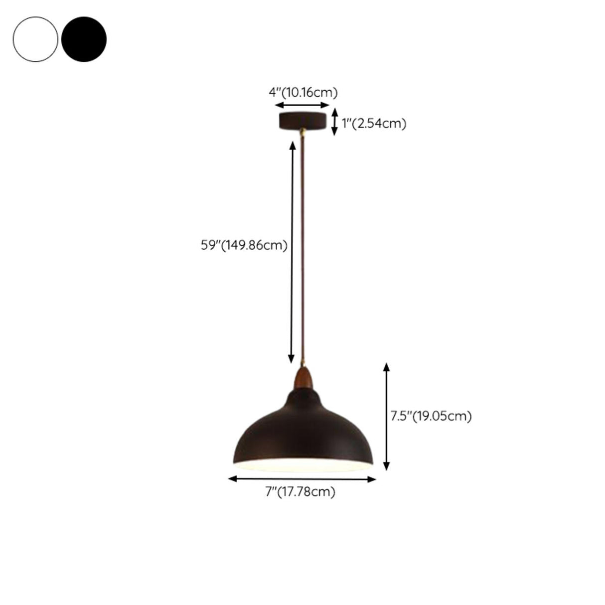 Modern Matte White Dome Cast Iron Pendant Light