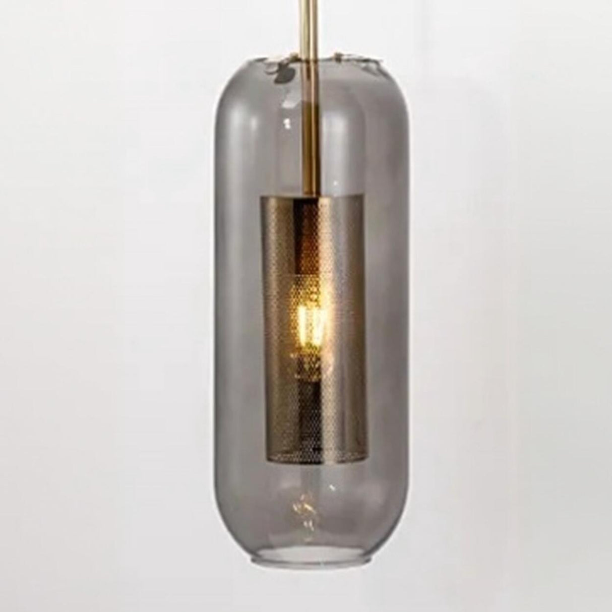 Modern Mesh Cylinder Clear Glass Gold Wall Sconce Image - 17