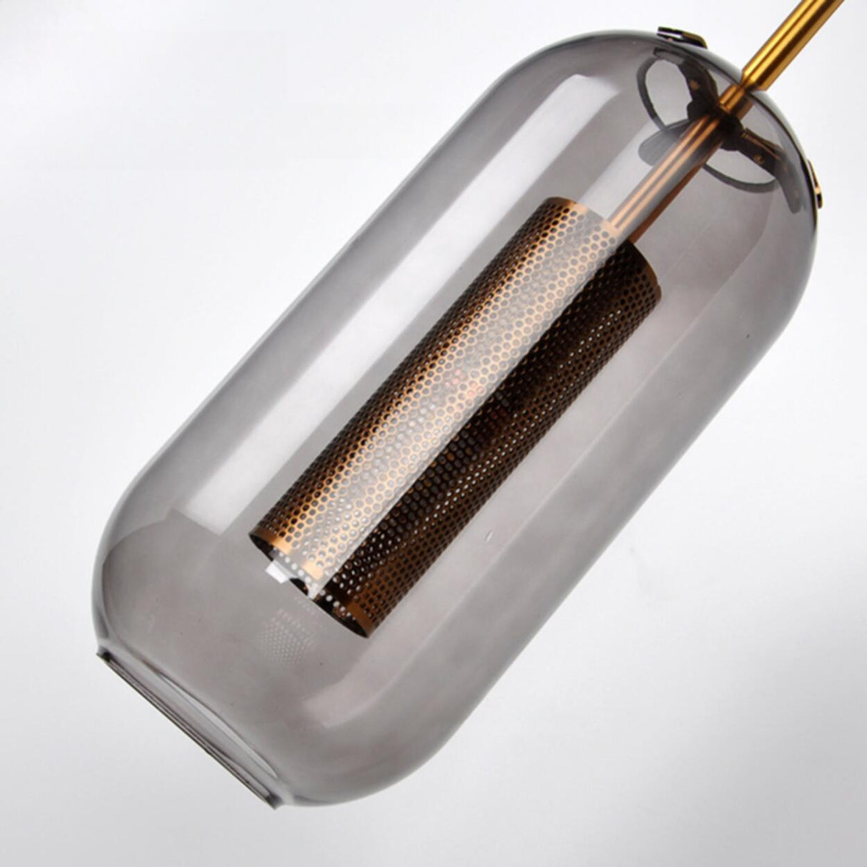 Modern Mesh Cylinder Clear Glass Gold Wall Sconce Image - 19