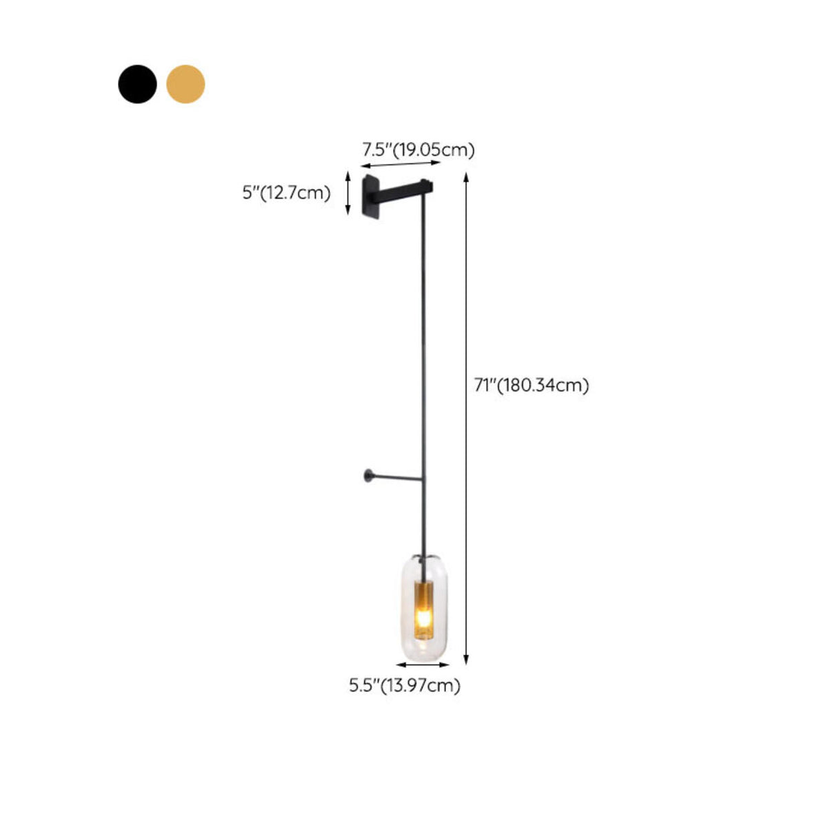 Modern Mesh Cylinder Clear Glass Gold Wall Sconce Image - 24