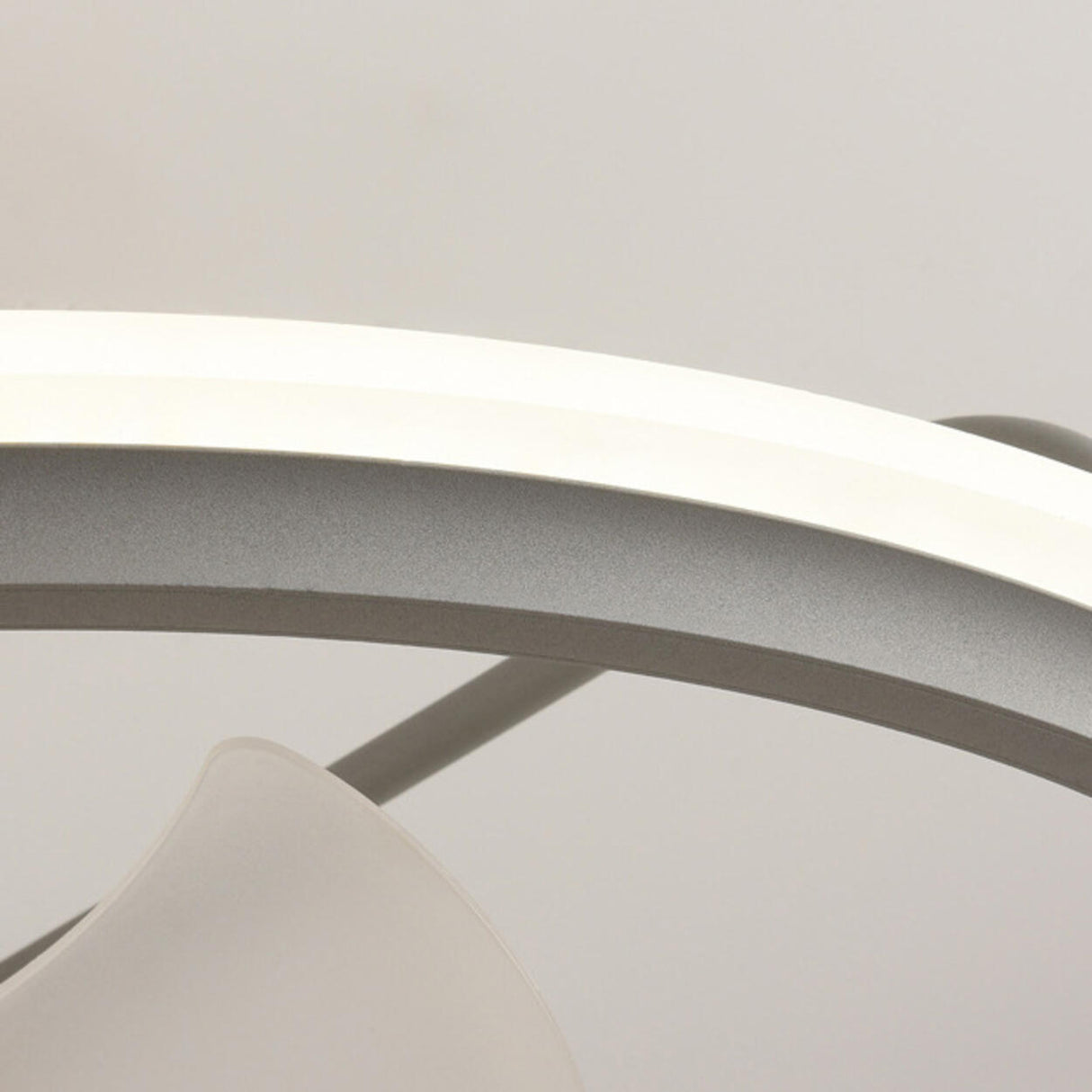 Modern Metal 2 Ring 5 Plastic Blades Ceiling Fan Light Image - 9