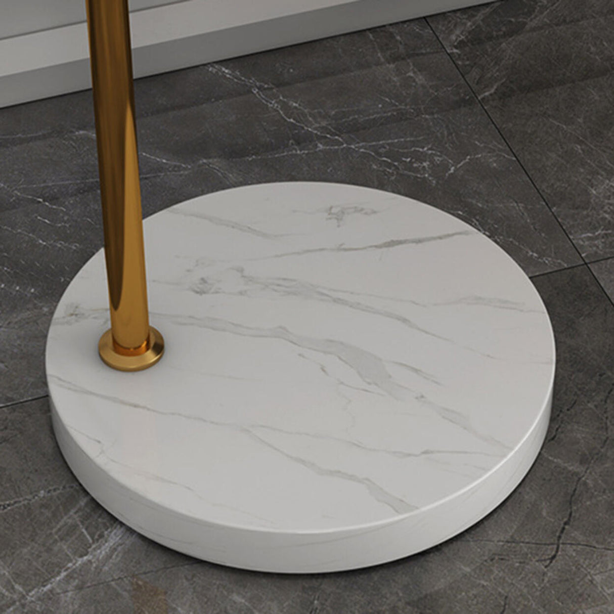 Modern Metal Arc Frame Table Storage Dome Floor Lamp Image - 12