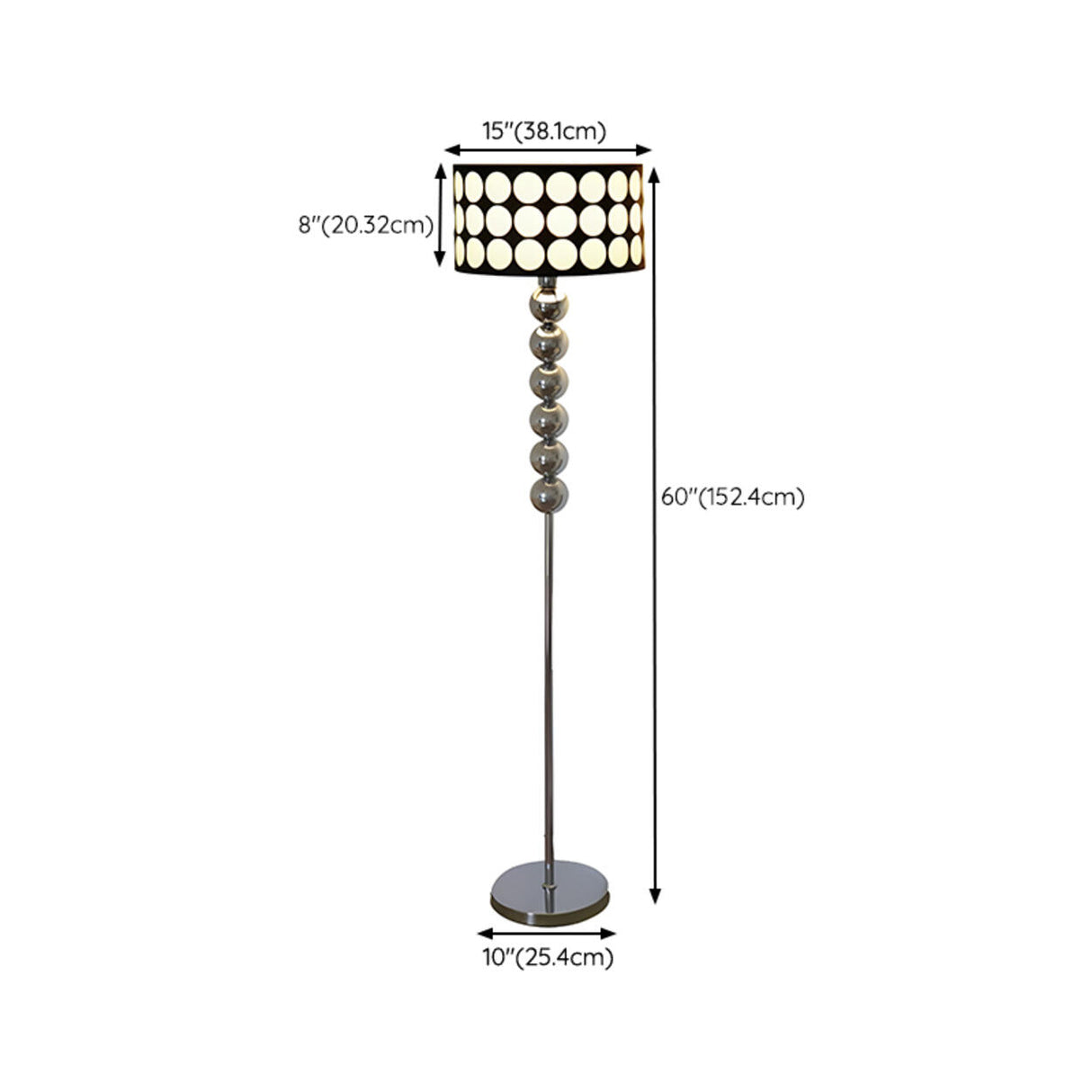 Modern Metal Fabric Drum Floor Lamp Foot Switch Image - 11