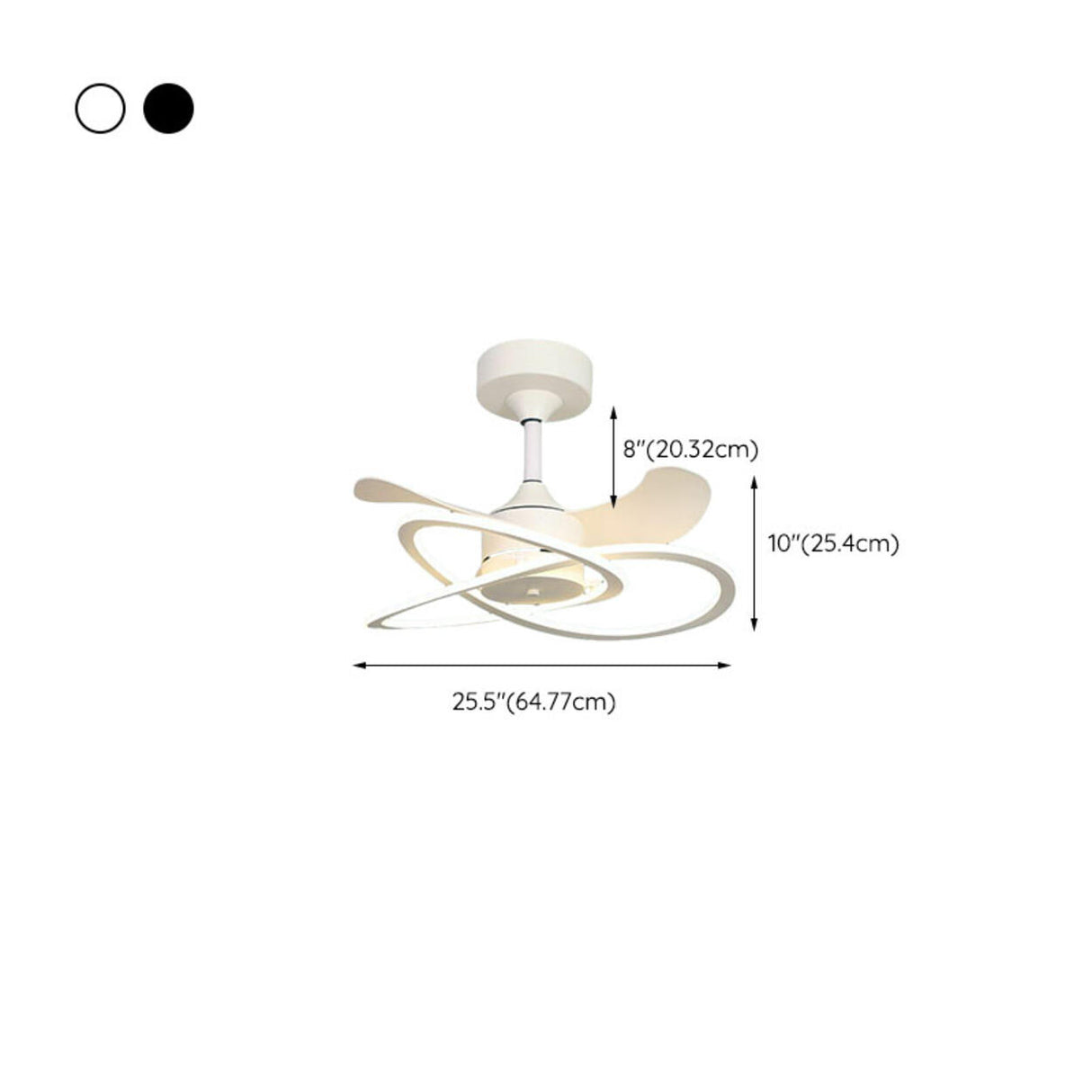 Modern Metal Flower Shape Linear LED Ceiling Fan Light