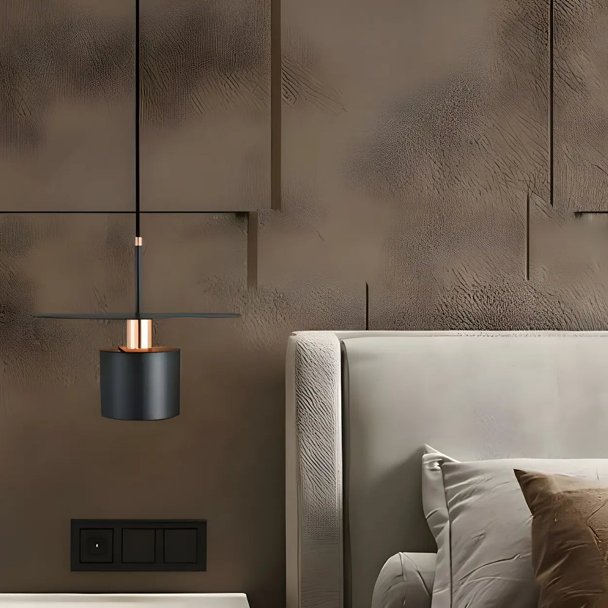 Modern Metal Geometric Pendant Light Adjustable Height Image - 2