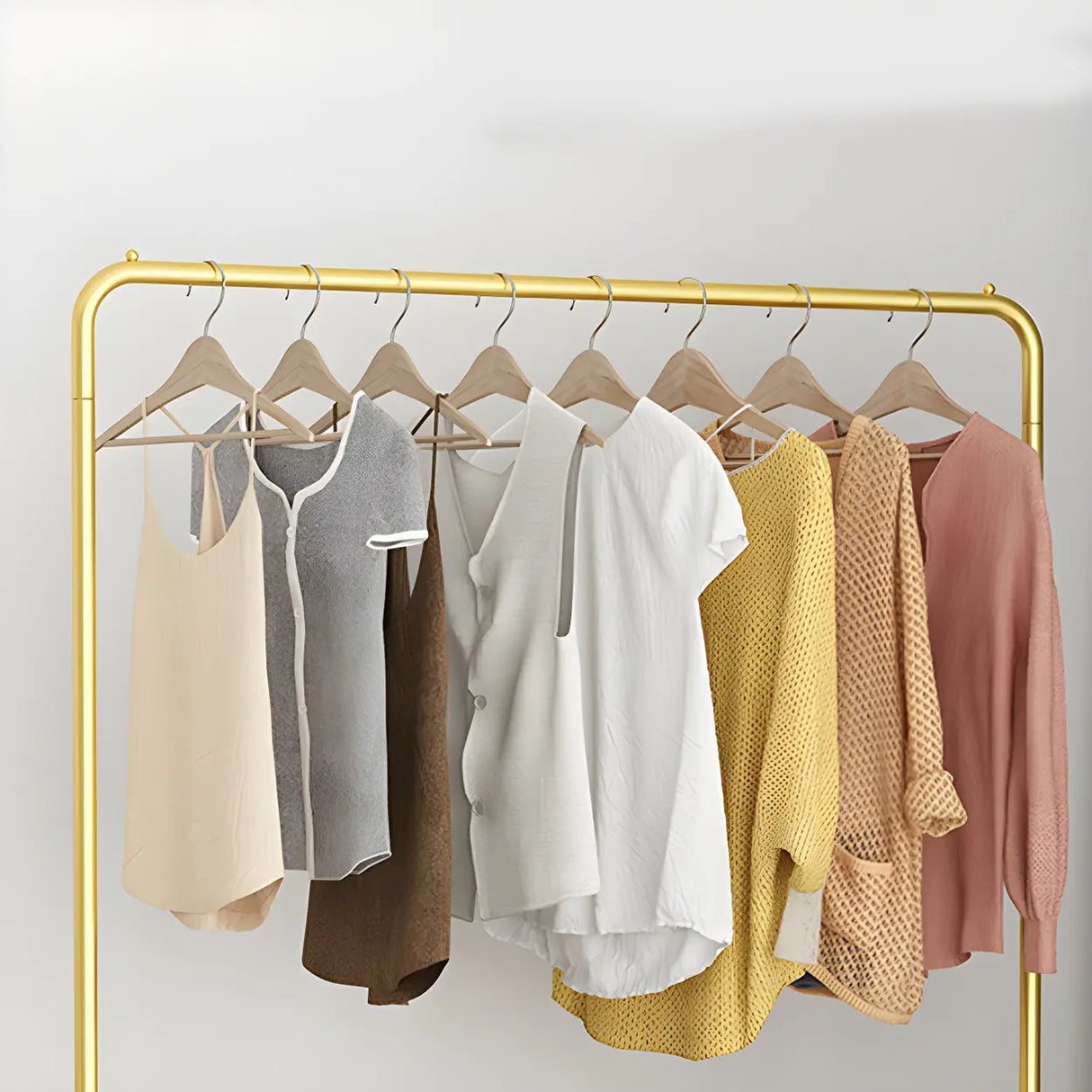 Modern Metal Gold-Black Freestanding Coat Rack Organizer Image - 14