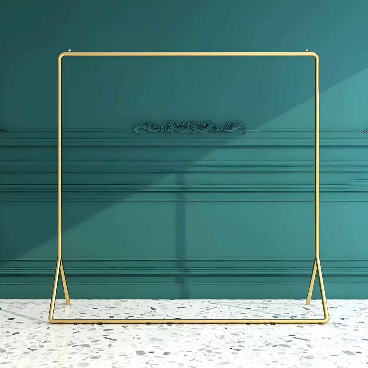 Modern Metal Gold-Black Freestanding Coat Rack Organizer Image - 24