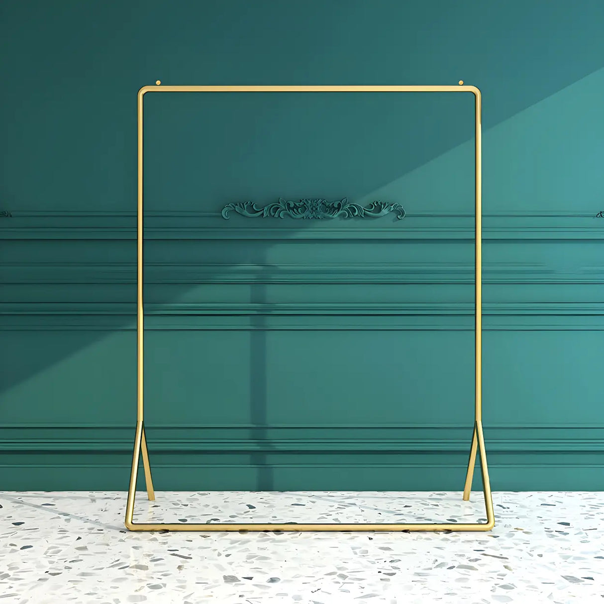 Modern Metal Gold-Black Freestanding Coat Rack Organizer Image - 25