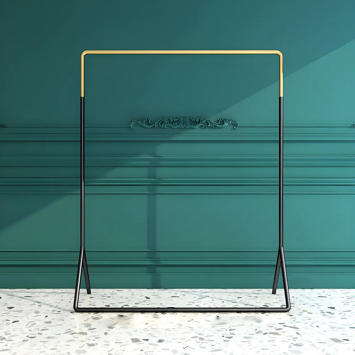 Modern Metal Gold-Black Freestanding Coat Rack Organizer Image - 26