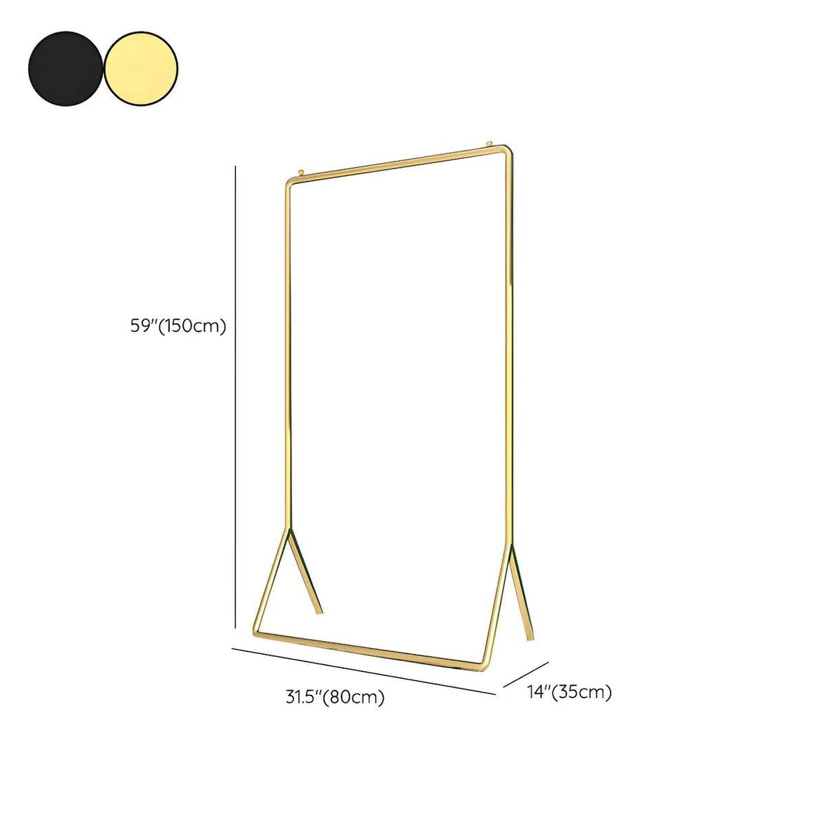Modern Metal Gold-Black Freestanding Coat Rack Organizer
