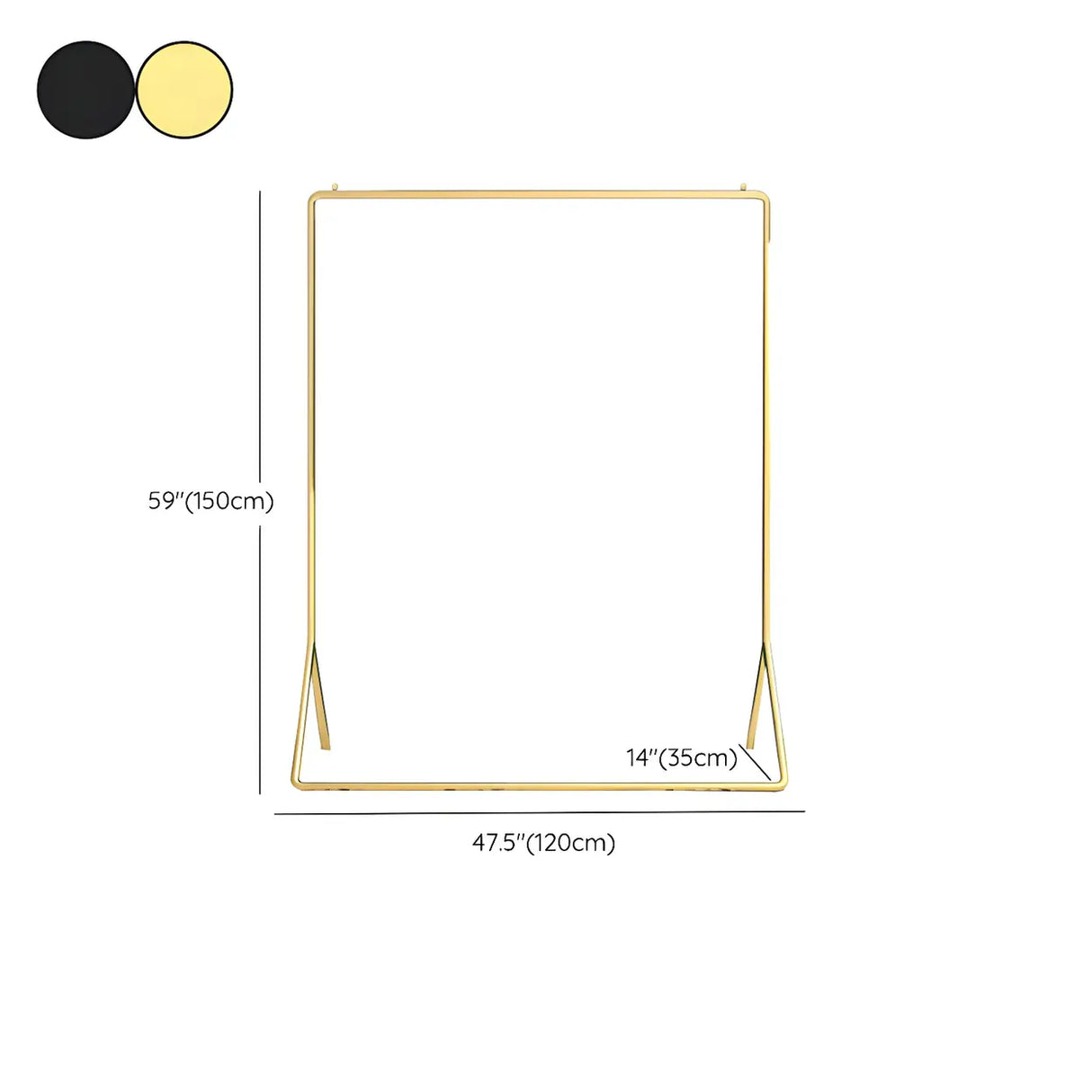 Modern Metal Gold-Black Freestanding Coat Rack Organizer Image - 32