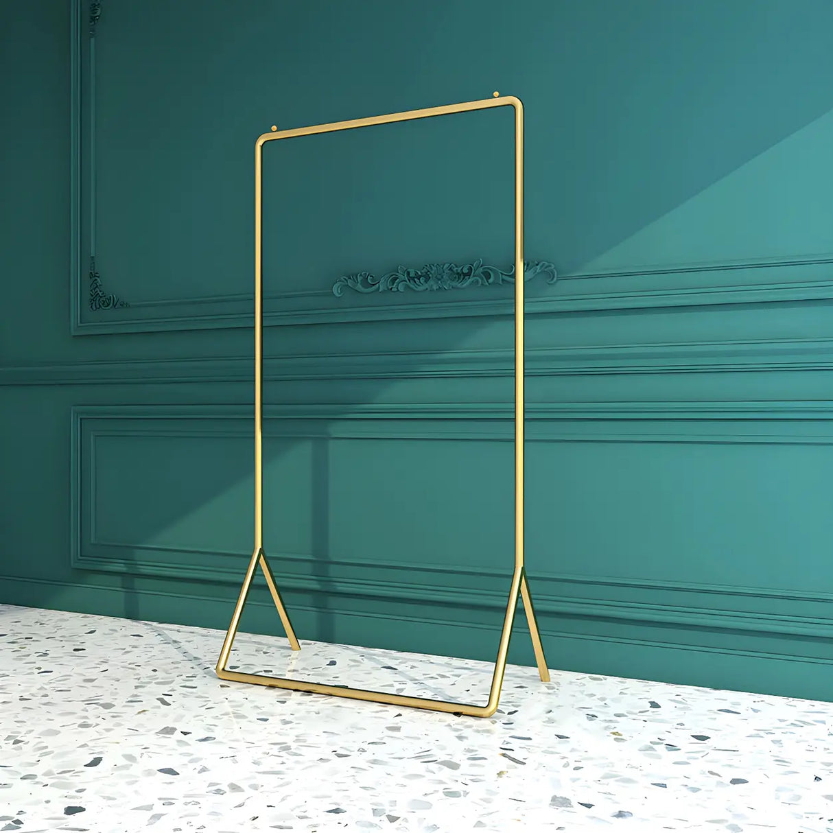 Modern Metal Gold-Black Freestanding Coat Rack Organizer Image - 5