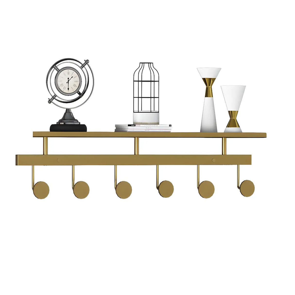 Modern Metal Gold Wall Mounted Multi Hook Coat Rack Image - 10