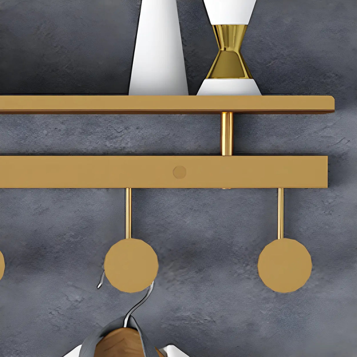 Modern Metal Gold Wall Mounted Multi Hook Coat Rack Image - 14