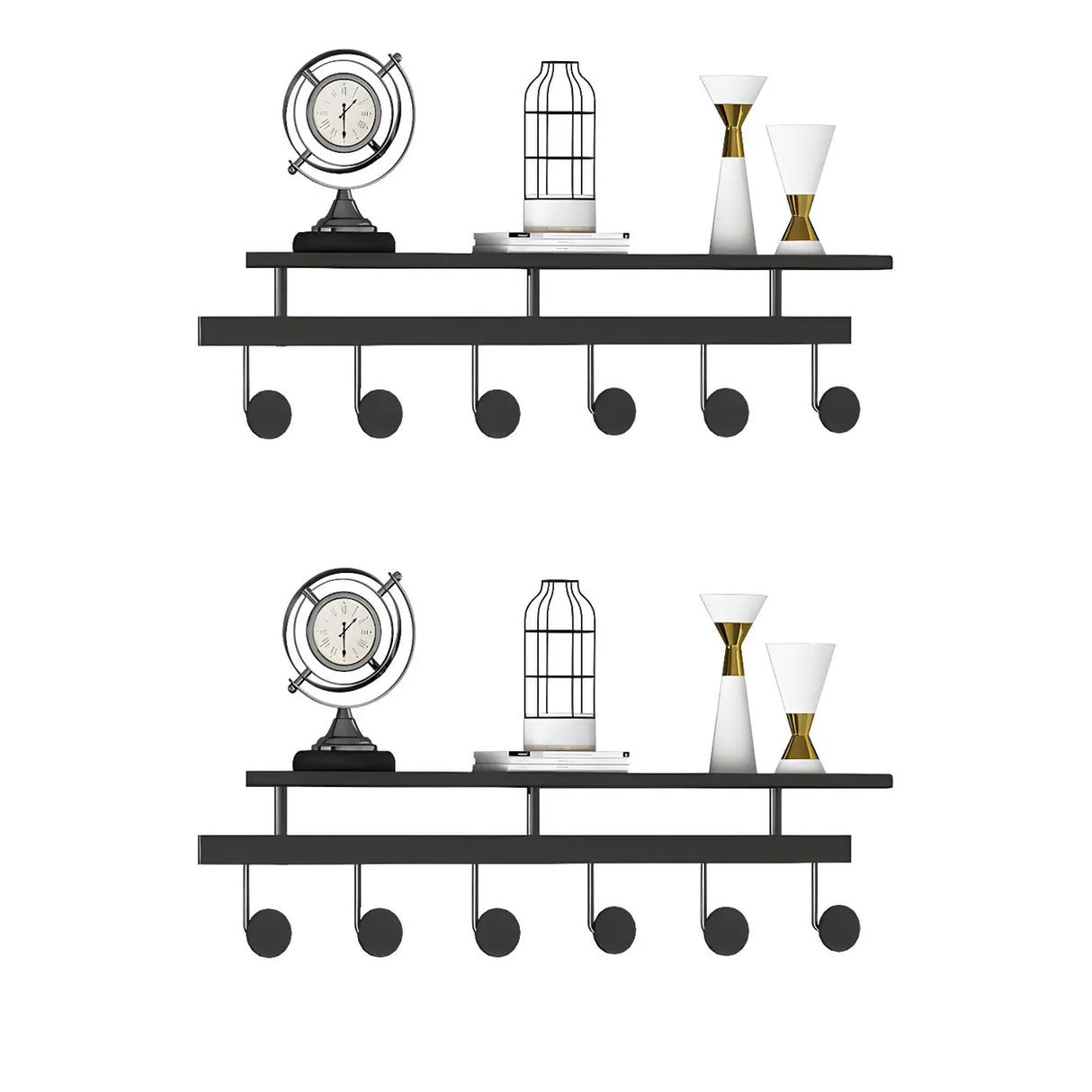 Modern Metal Gold Wall Mounted Multi Hook Coat Rack Image - 15