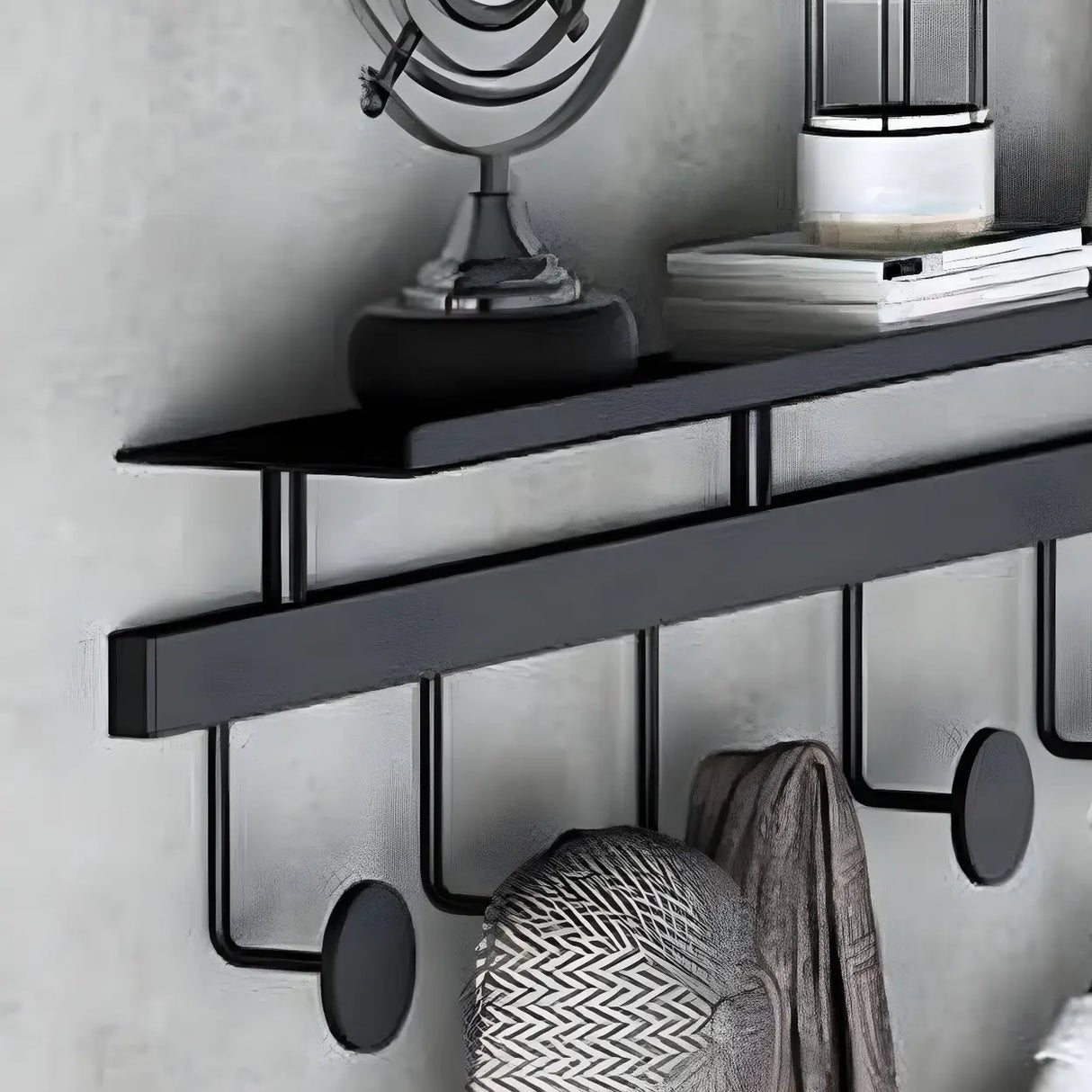 Modern Metal Gold Wall Mounted Multi Hook Coat Rack Image - 16