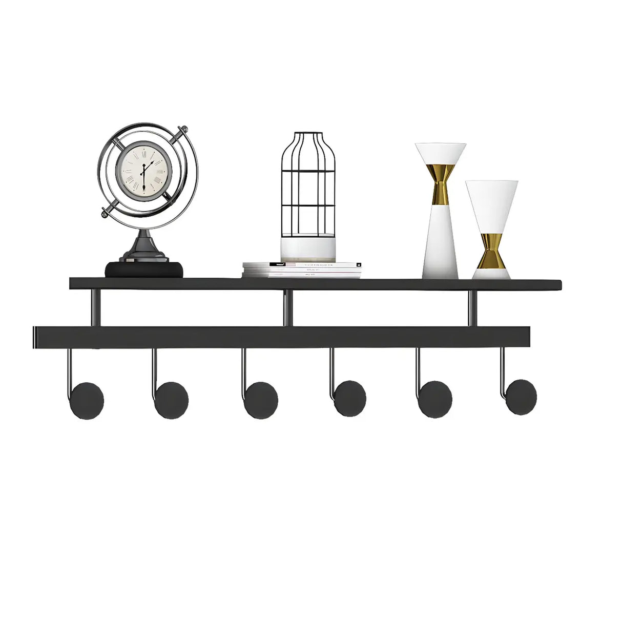 Modern Metal Gold Wall Mounted Multi Hook Coat Rack Image - 18