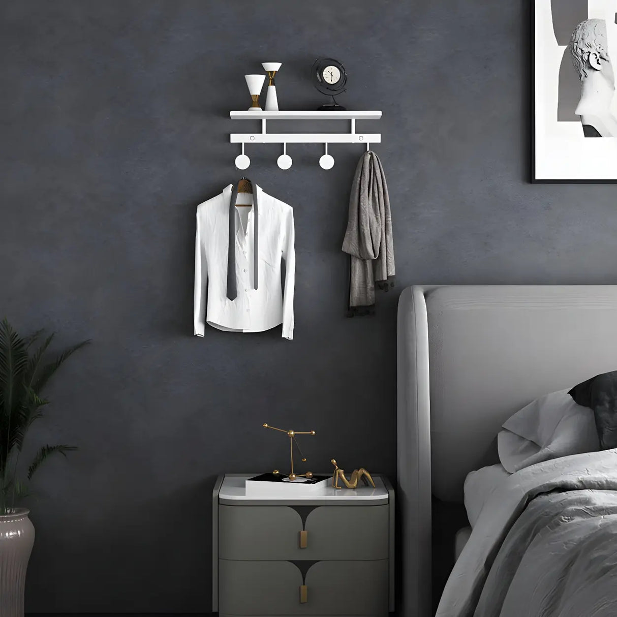 Modern Metal Gold Wall Mounted Multi Hook Coat Rack Image - 19