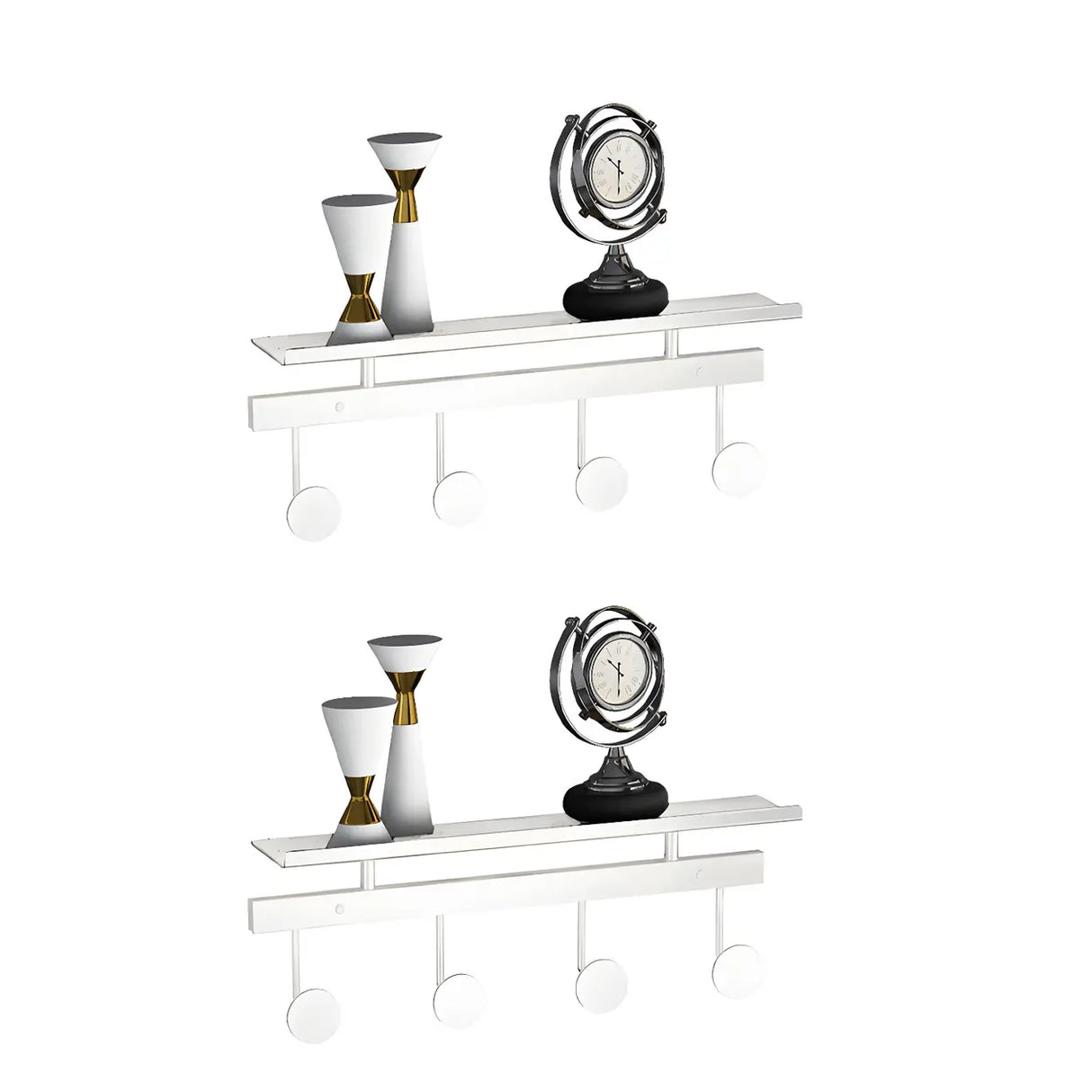 Modern Metal Gold Wall Mounted Multi Hook Coat Rack Image - 3
