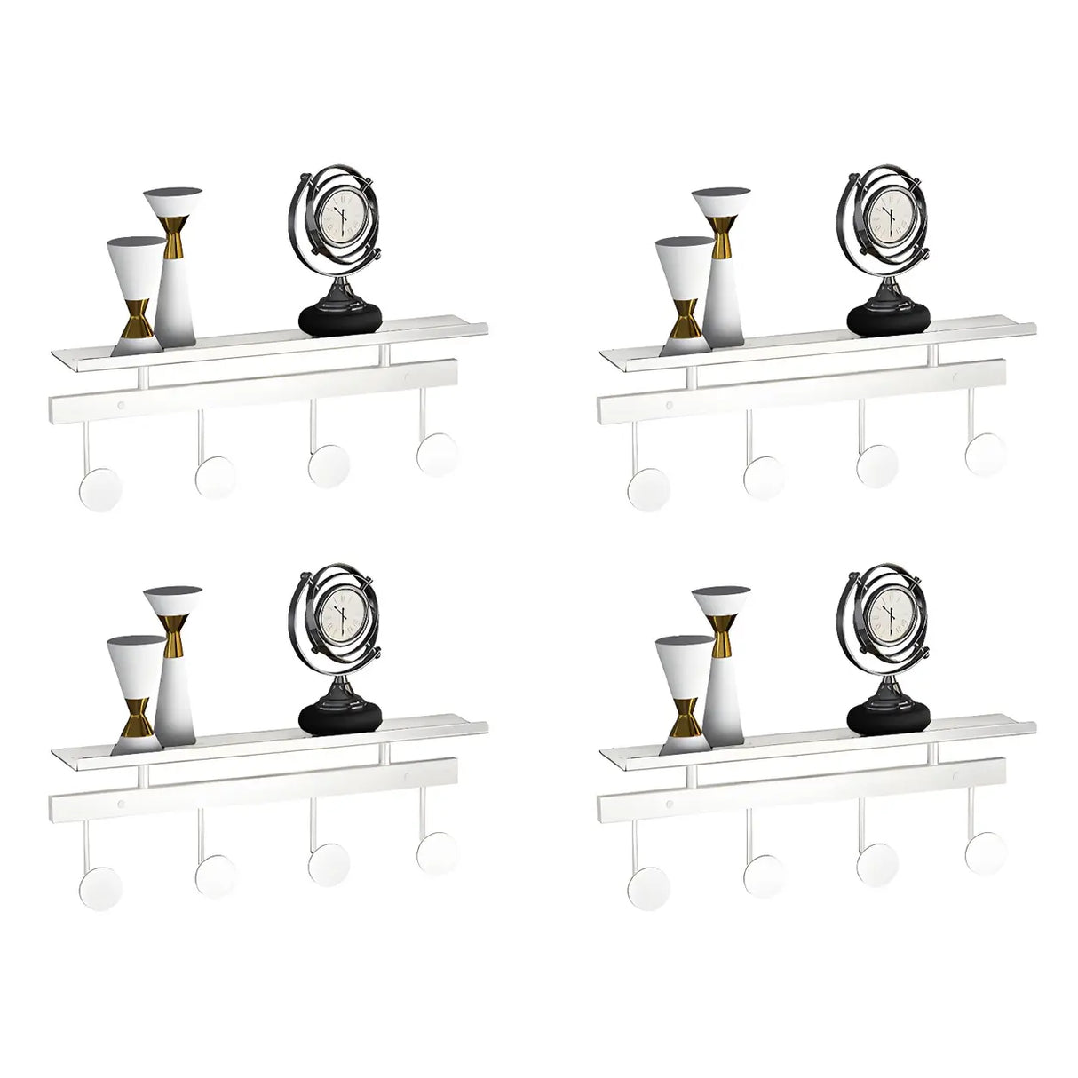 Modern Metal Gold Wall Mounted Multi Hook Coat Rack Image - 6