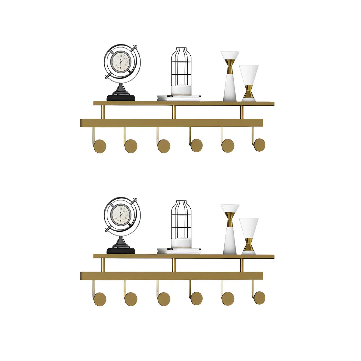 Modern Metal Gold Wall Mounted Multi Hook Coat Rack Image - 9